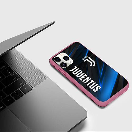 Чехол iPhone 11 Pro матовый JUVENTUS / 3D-Малиновый – фото 3