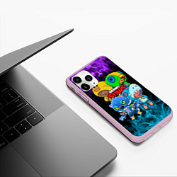 Чехол iPhone 11 Pro матовый Brawl Stars Leon Quattro, цвет: 3D-розовый — фото 2