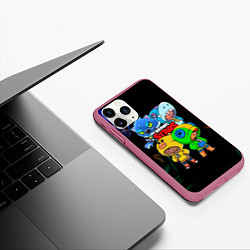 Чехол iPhone 11 Pro матовый Brawl Stars Leon Quattro, цвет: 3D-малиновый — фото 2