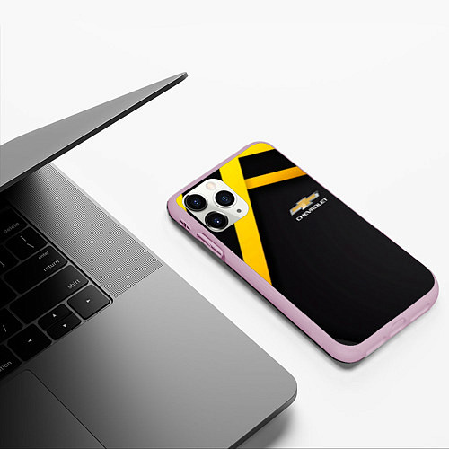 Чехол iPhone 11 Pro матовый CHEVROLET / 3D-Розовый – фото 3
