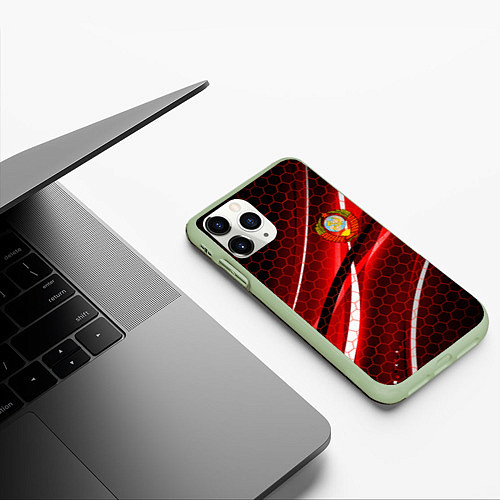 Чехол iPhone 11 Pro матовый СССР / 3D-Салатовый – фото 3