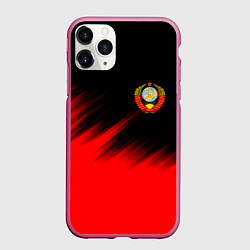 Чехол iPhone 11 Pro матовый СССР, цвет: 3D-малиновый