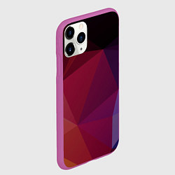 Чехол iPhone 11 Pro матовый Полигональный фон, цвет: 3D-фиолетовый — фото 2