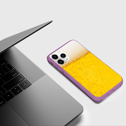 Чехол iPhone 11 Pro матовый Пиво / 3D-Фиолетовый – фото 3