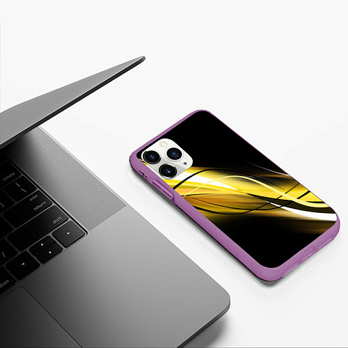 Чехол iPhone 11 Pro матовый GEOMETRY STRIPES / 3D-Фиолетовый – фото 3