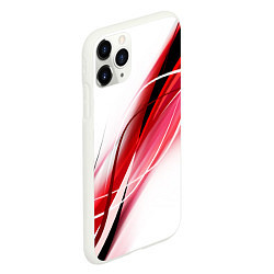 Чехол iPhone 11 Pro матовый GEOMETRY STRIPES RED, цвет: 3D-белый — фото 2