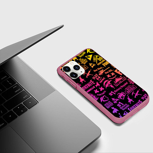 Чехол iPhone 11 Pro матовый FORTNITE PARTY EVENT / 3D-Малиновый – фото 3