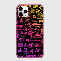 Чехол iPhone 11 Pro матовый FORTNITE PARTY EVENT, цвет: 3D-малиновый