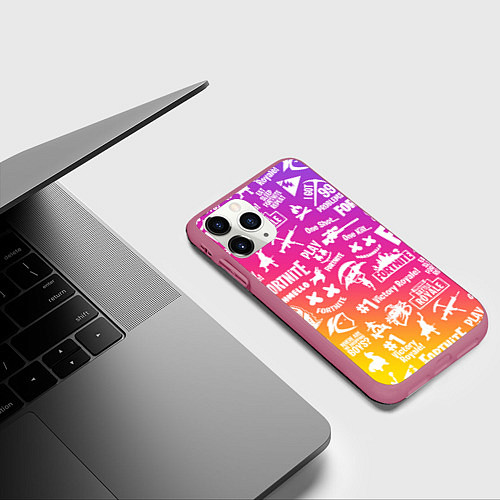 Чехол iPhone 11 Pro матовый FORTNITE PARTY EVENT / 3D-Малиновый – фото 3
