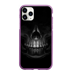 Чехол iPhone 11 Pro матовый Череп, цвет: 3D-фиолетовый