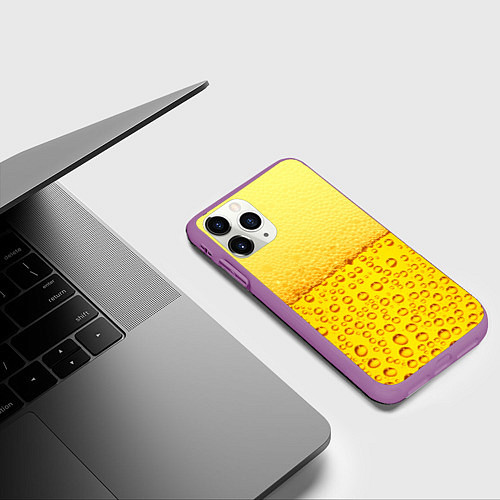 Чехол iPhone 11 Pro матовый ПИВО / 3D-Фиолетовый – фото 3