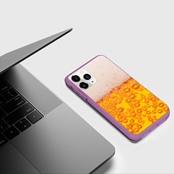 Чехол iPhone 11 Pro матовый ПИВО, цвет: 3D-фиолетовый — фото 2