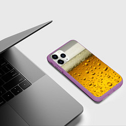 Чехол iPhone 11 Pro матовый ПИВО, цвет: 3D-фиолетовый — фото 2