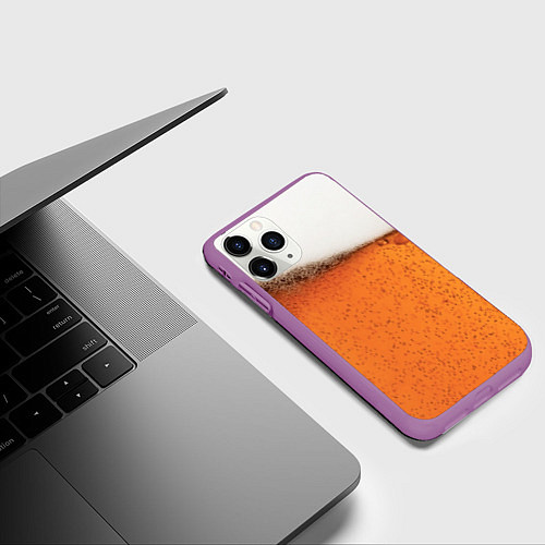 Чехол iPhone 11 Pro матовый ПИВО! / 3D-Фиолетовый – фото 3