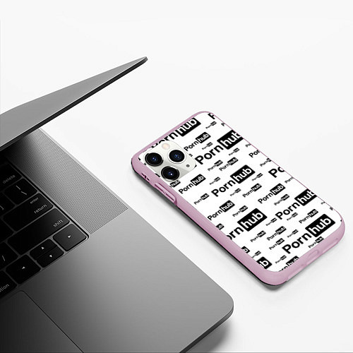 Чехол iPhone 11 Pro матовый PornHub / 3D-Розовый – фото 3