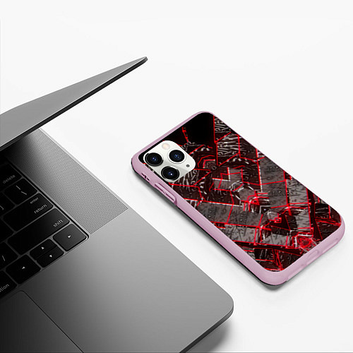 Чехол iPhone 11 Pro матовый Текстура / 3D-Розовый – фото 3