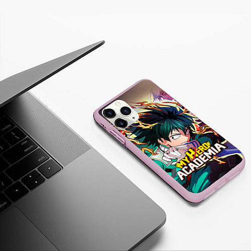 Чехол iPhone 11 Pro матовый Моя геройская академия / 3D-Розовый – фото 3