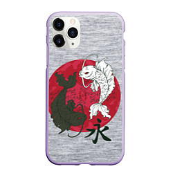 Чехол iPhone 11 Pro матовый Japan style, цвет: 3D-светло-сиреневый