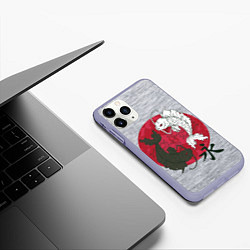 Чехол iPhone 11 Pro матовый Japan style, цвет: 3D-светло-сиреневый — фото 2