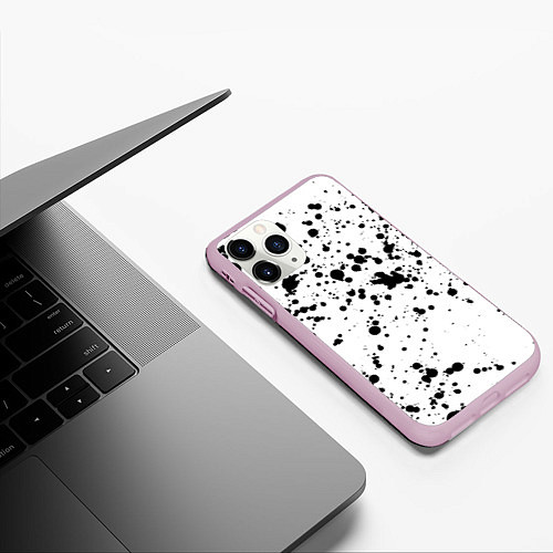 Чехол iPhone 11 Pro матовый Далматинец / 3D-Розовый – фото 3