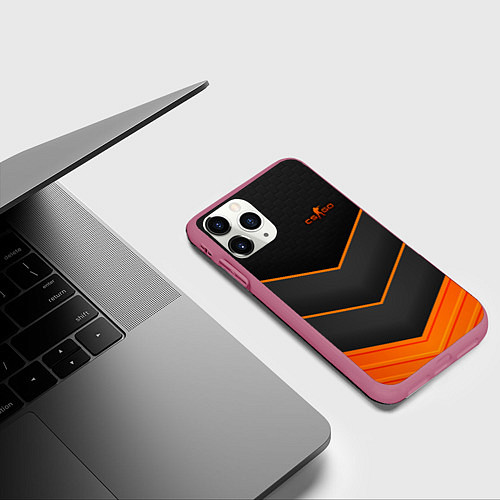 Чехол iPhone 11 Pro матовый Counter-Strike / 3D-Малиновый – фото 3