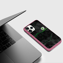 Чехол iPhone 11 Pro матовый SKODA, цвет: 3D-малиновый — фото 2