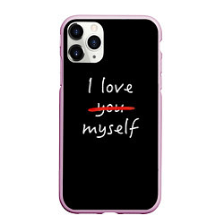 Чехол iPhone 11 Pro матовый I Love myself, цвет: 3D-розовый