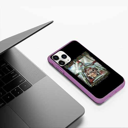 Чехол iPhone 11 Pro матовый Iron Maiden / 3D-Фиолетовый – фото 3