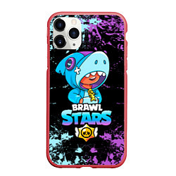 Чехол iPhone 11 Pro матовый Brawl Stars Leon Shark, цвет: 3D-красный