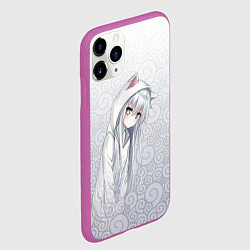 Чехол iPhone 11 Pro матовый Cat-girl, цвет: 3D-фиолетовый — фото 2