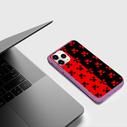 Чехол iPhone 11 Pro матовый MINECRAFT CREEPER, цвет: 3D-фиолетовый — фото 2