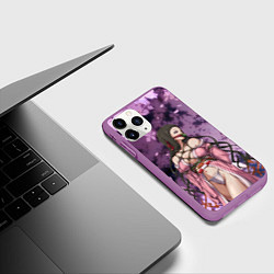 Чехол iPhone 11 Pro матовый Незуко, цвет: 3D-фиолетовый — фото 2
