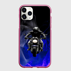 Чехол iPhone 11 Pro матовый МОТОЦИКЛЫ, цвет: 3D-малиновый