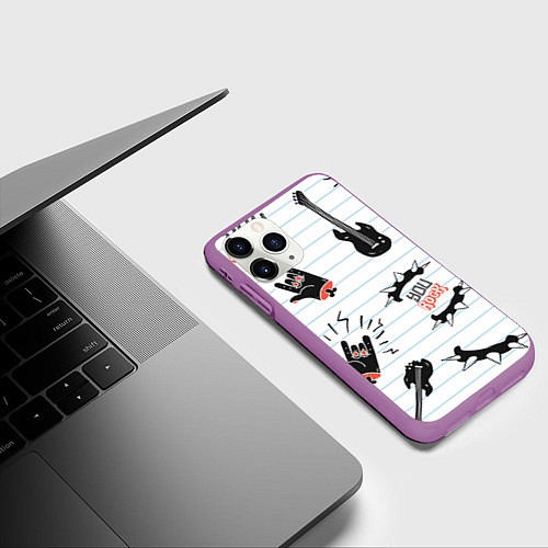 Чехол iPhone 11 Pro матовый Ты рокер / 3D-Фиолетовый – фото 3