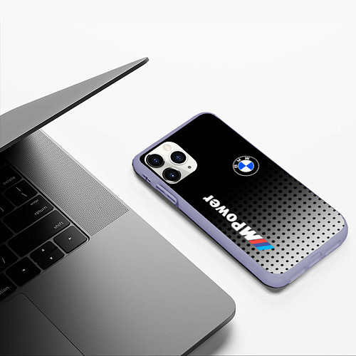 Чехол iPhone 11 Pro матовый BMW / 3D-Светло-сиреневый – фото 3