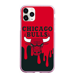 Чехол iPhone 11 Pro матовый Chicago Bulls, цвет: 3D-розовый