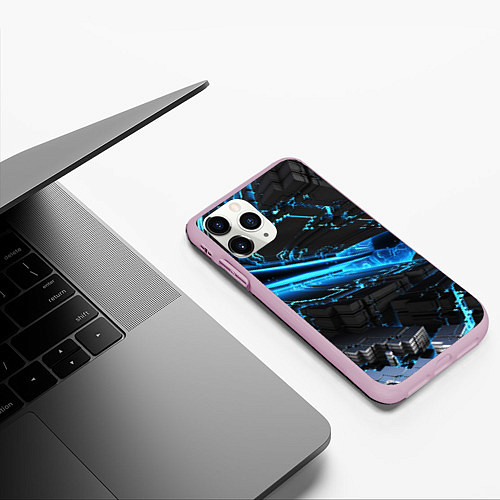 Чехол iPhone 11 Pro матовый DIGITAL ABSTRACT / 3D-Розовый – фото 3