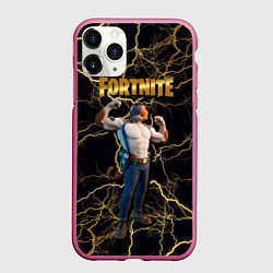Чехол iPhone 11 Pro матовый Meowcles Fortnite 2, цвет: 3D-малиновый
