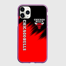 Чехол iPhone 11 Pro матовый CHICAGO BULLS, цвет: 3D-фиолетовый