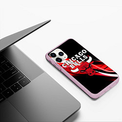 Чехол iPhone 11 Pro матовый CHICAGO BULLS, цвет: 3D-розовый — фото 2