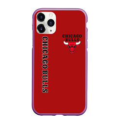 Чехол iPhone 11 Pro матовый CHICAGO BULLS, цвет: 3D-фиолетовый