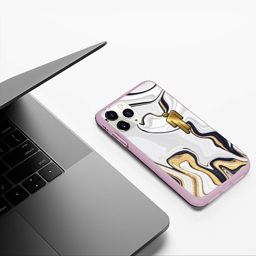 Чехол iPhone 11 Pro матовый Billie Eilish Gold / 3D-Розовый – фото 3