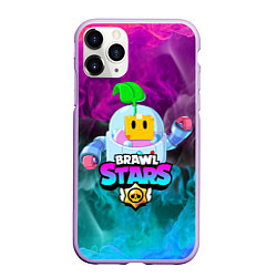 Чехол iPhone 11 Pro матовый BRAWL STARS SPROUT, цвет: 3D-сиреневый