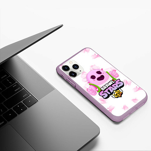 Чехол iPhone 11 Pro матовый Sakura Spike Brawl Stars / 3D-Сиреневый – фото 3