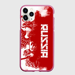 Чехол iPhone 11 Pro матовый Russia, цвет: 3D-малиновый