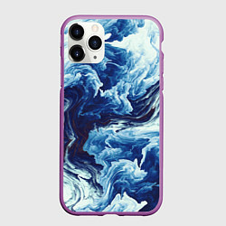 Чехол iPhone 11 Pro матовый Абстракция смешивание разводы, цвет: 3D-фиолетовый