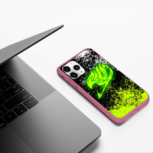 Чехол iPhone 11 Pro матовый FAIRY TAIL / 3D-Малиновый – фото 3