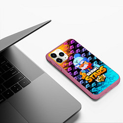 Чехол iPhone 11 Pro матовый BRAWL STARS GALE, цвет: 3D-малиновый — фото 2