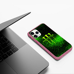 Чехол iPhone 11 Pro матовый MONSTER ENERGY, цвет: 3D-малиновый — фото 2