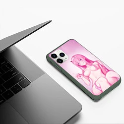 Чехол iPhone 11 Pro матовый DARLING IN THE FRANXX, цвет: 3D-темно-зеленый — фото 2